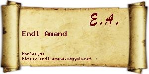 Endl Amand névjegykártya